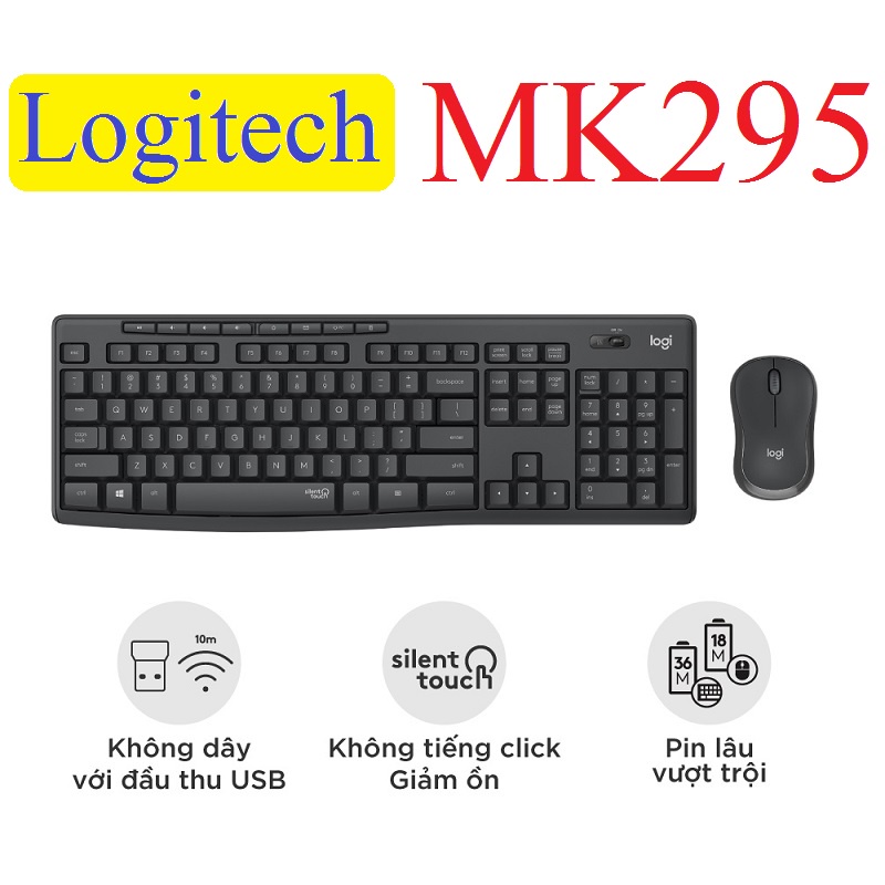 bộ chuột bàn phím không dây Logitech MK295