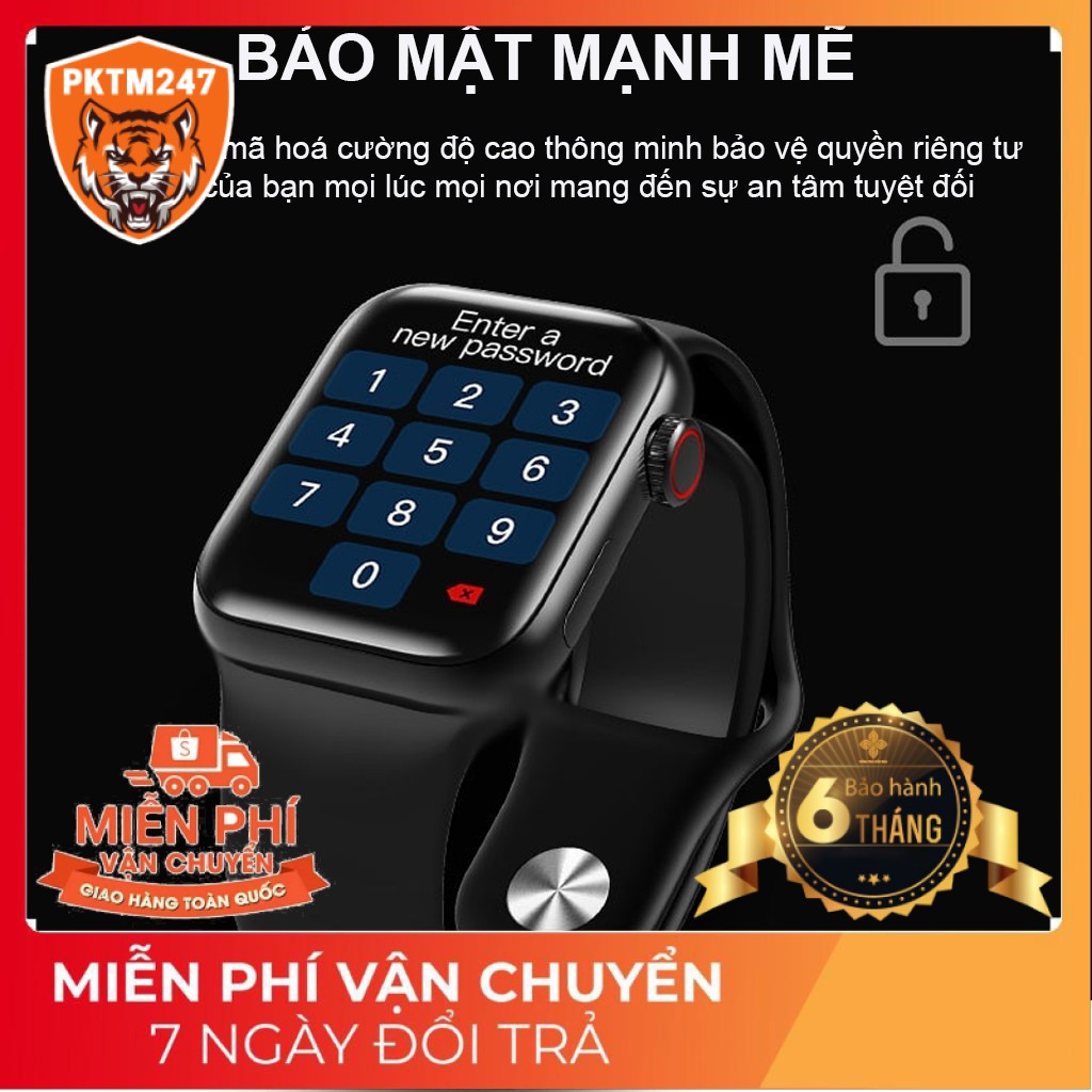 Đồng hồ thông minh HW12 seri 6 màn hình Retina, có Tiếng Việt, Nghe Gọi, Thay Hình Nền, có Núm Xoay, chống nước IP67