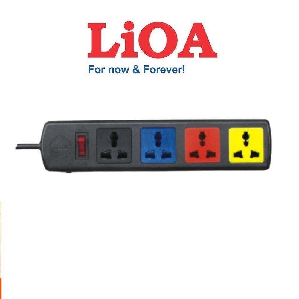 Ổ cắm điện LIOA, 3 lỗ 4 lỗ 6 lỗ 8 lỗ 10 lỗ có công tắc, ~ 1000W 2000W - 3300W dây dài 3m/5m, hàng chính hãng