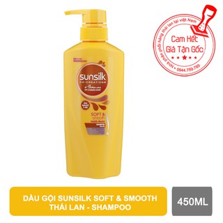 Dầu gội sunsilk soft & smooth thái lan 450ml - màu vàng