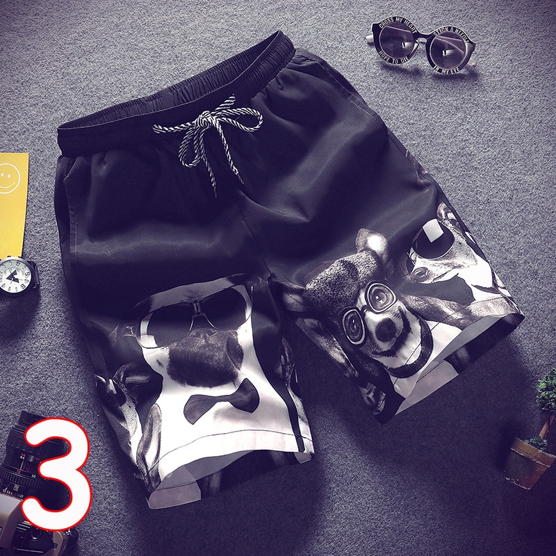 Quần short đi biển dáng rộng nhanh khô họa tiết hoạt hình năng động cho nam | BigBuy360 - bigbuy360.vn