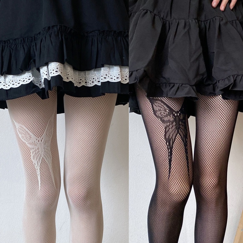 Xixi Quần Tất Lưới Họa Tiết Bướm Phong Cách Lolita Ngọt Ngào Cho Nữ