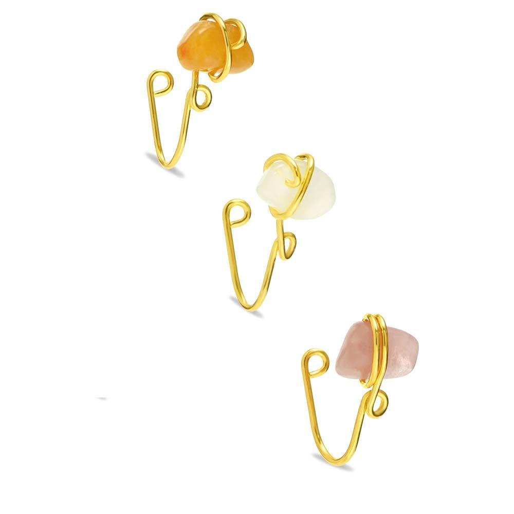 VANES1 Khuyên Mũi Giả Xỏ Một Bên Mũi Màu Sắc Tinh Tế Phong Cách Punk