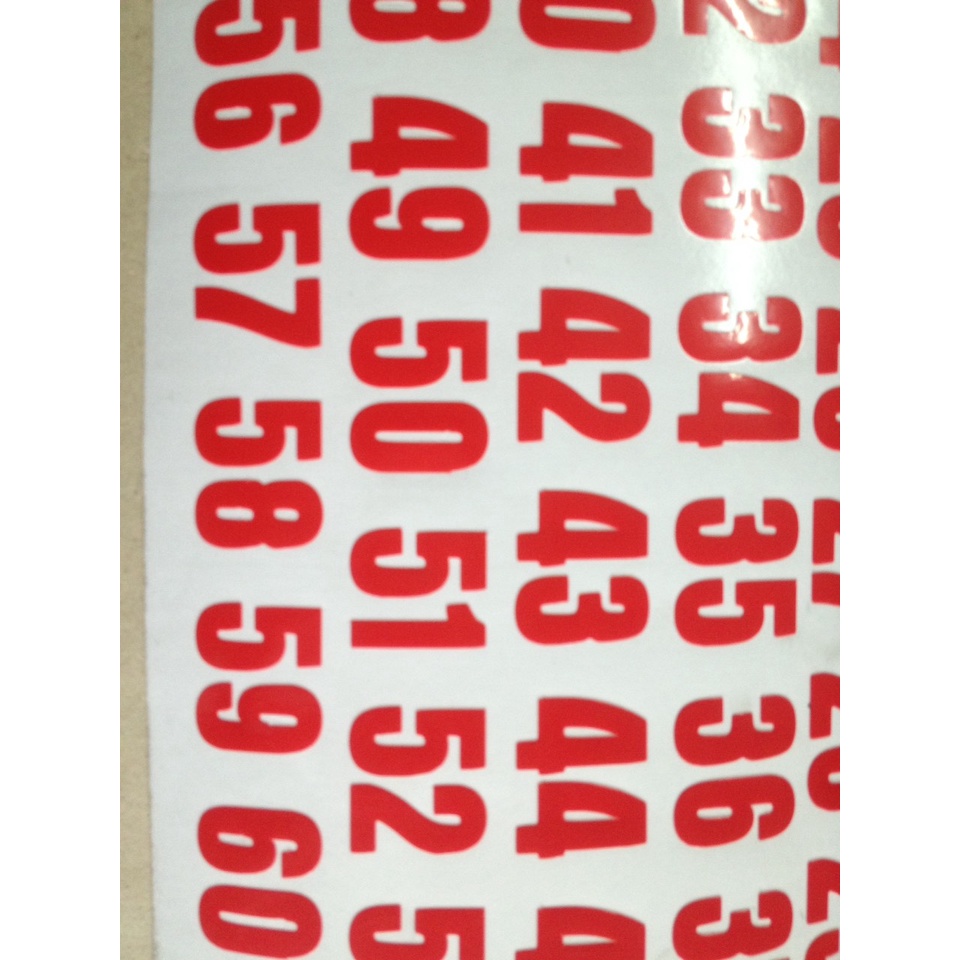 Bộ 60 số dán banh lồng cầu - decal số dán banh lồng cầu
