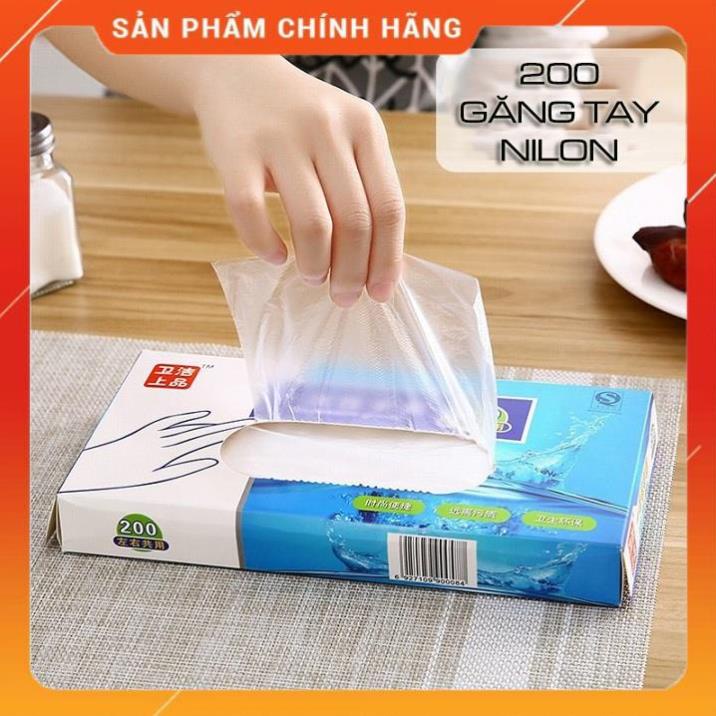 Hộp 200 Găng Tay Nilon Chế Biến Thực Phẩm Dùng 1 Lần