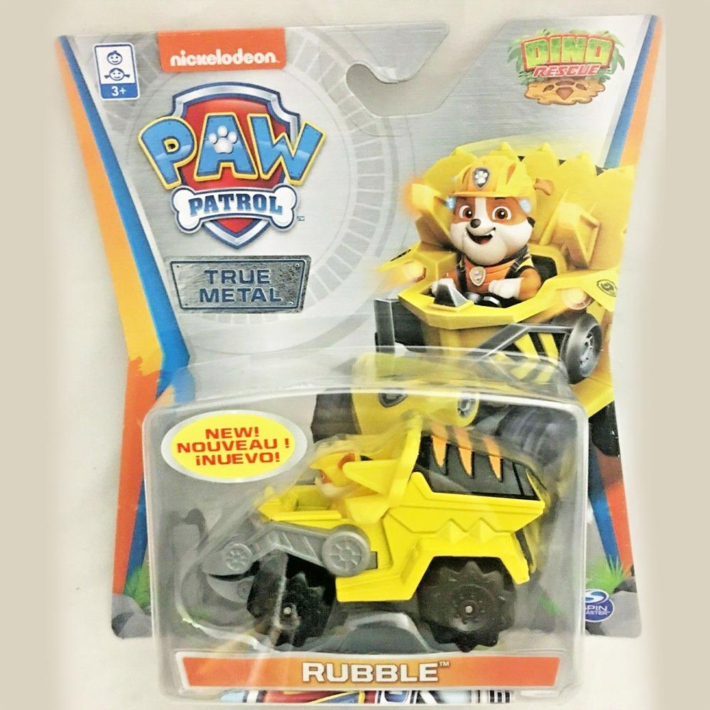 Đồ chơi mô hình Xe chó cứu hộ Paw Patrol True Metal tỷ lệ 1:55 - Rubble phiên bản Dino Rescue