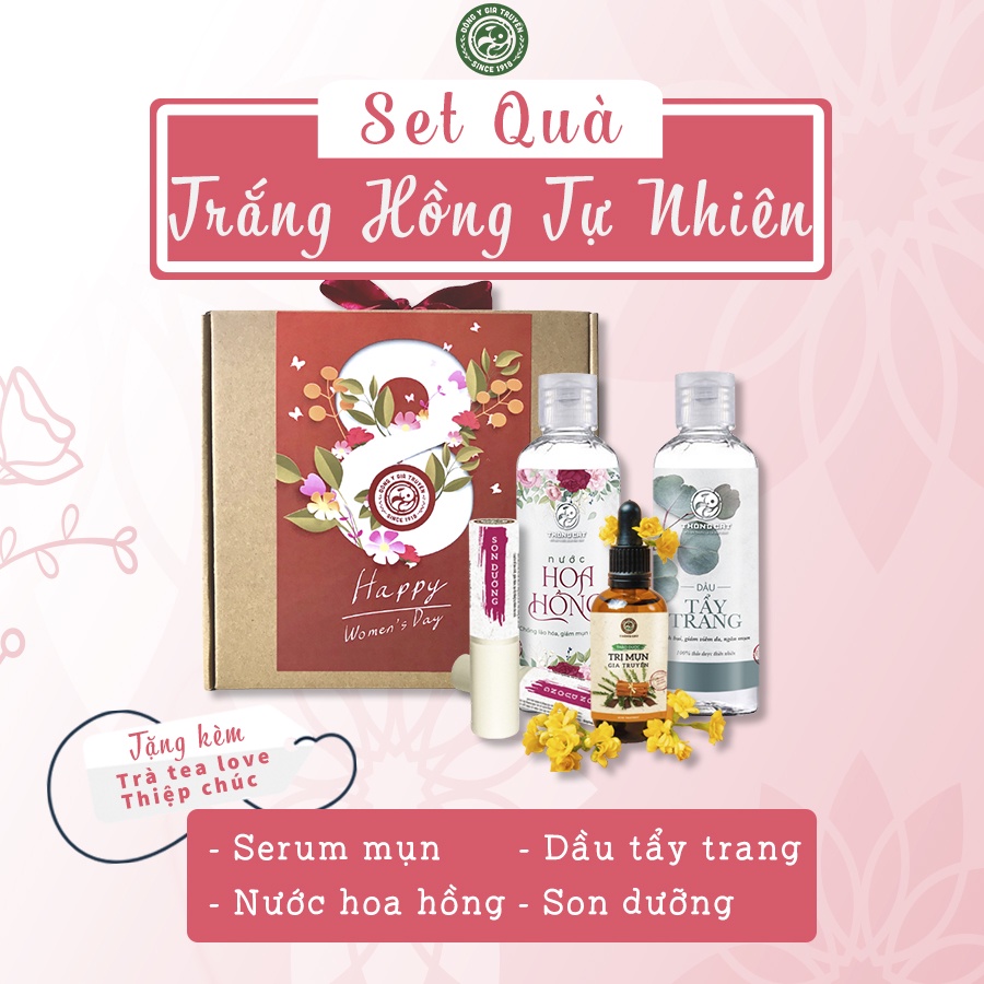 Bộ quà tặng Trắng Hồng Tự Nhiên - Set quà tặng người yêu, phụ nữ giúp làm đẹp da, dưỡng trắng da và cấp ẩm cho da