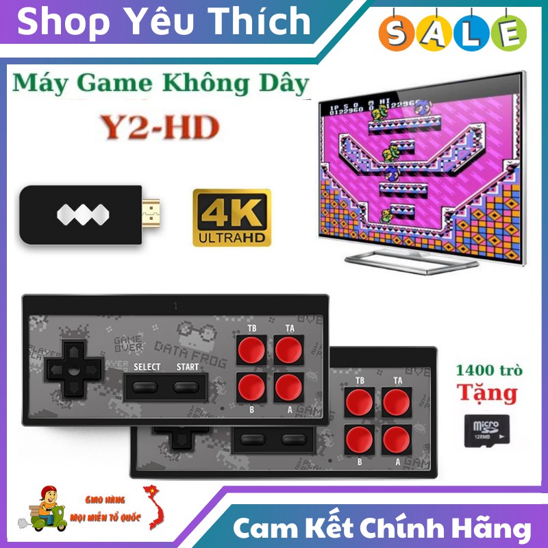 Máy Chơi Game ⭐FREE SHIP⭐ Máy Chơi Game Cầm Tay Không Dây NES Y2 Plus Phân Giải 4K Chuẩn HDMI Với 600 Game Và 2 Tay Cầm