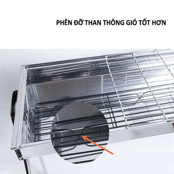 Bếp nướng than hoa bbq ngoài trời inox loại to