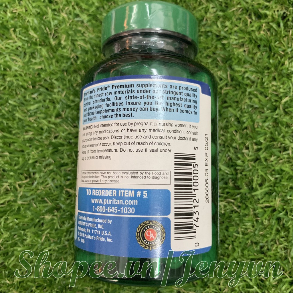 Tinh chất mầm đậu nành Soy Isoflavones Puritan’s Pride 120v date 12/2024