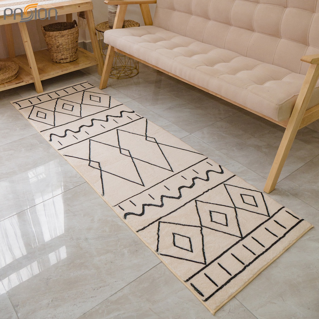 Thảm Lau Chân, Thảm Trải sàn Lông Cừu Mềm Trang Trí Chân Giường Học Tiết Nordic Vintage