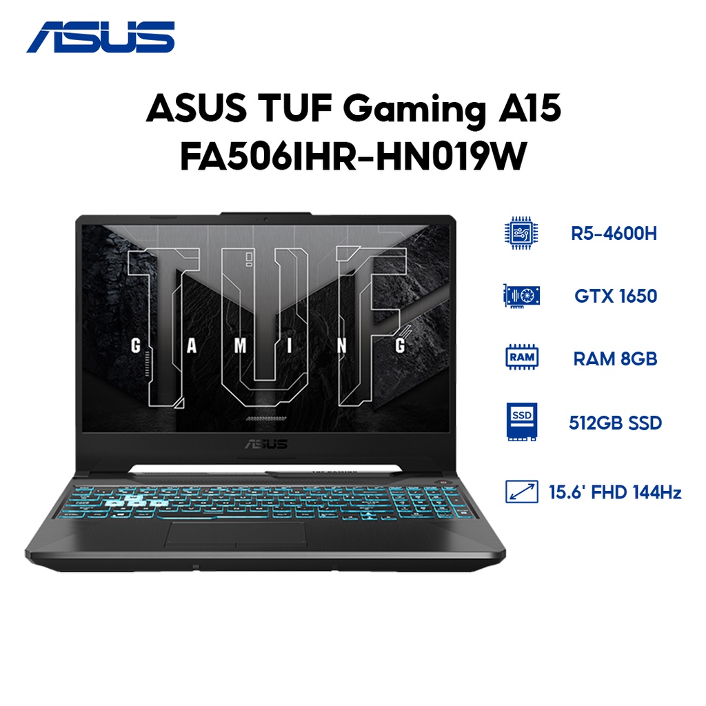 Laptop ASUS TUF Gaming A15 FA506IHR-HN019W R5-4600H | 8GB | 512GB | GeForce® GTX 1650 4GB | 15.6' FHD 144Hz | W11