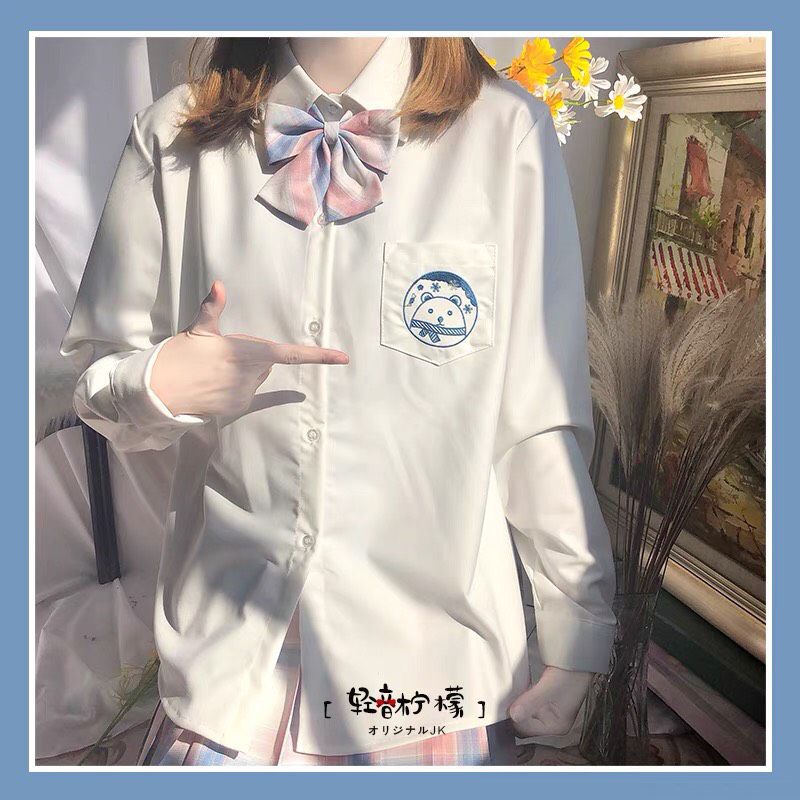 {Rẻ Nhất- Douyin }Áo Sơ Mi Chính Hãng Mặc Kèm Với Chân Váy JK -Bảng size ở ảnh cuối