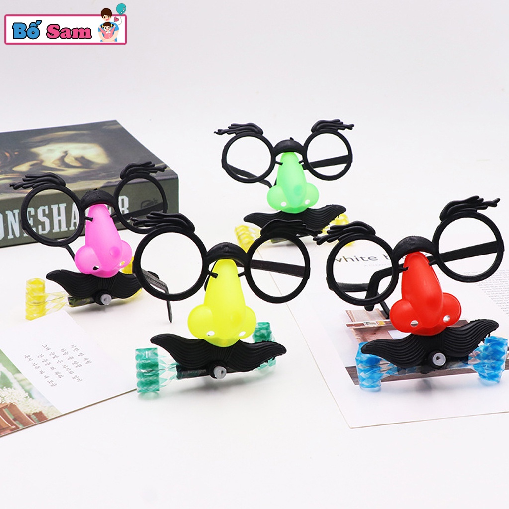 Mắt kính chú hề, mặt nạ thổi râu, trò chơi trêu trọc thú vị Shop Bố Sam