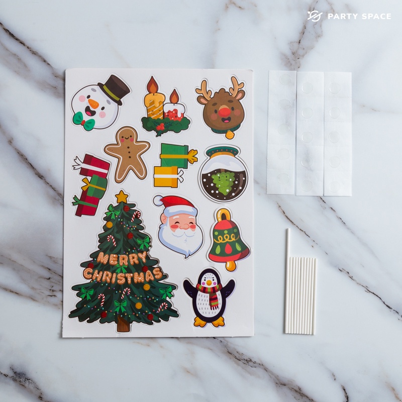 Phụ kiện cắm trang trí bánh kem hình ông già Noel/tuần lộc/ông già noel/người tuyết dễ thương