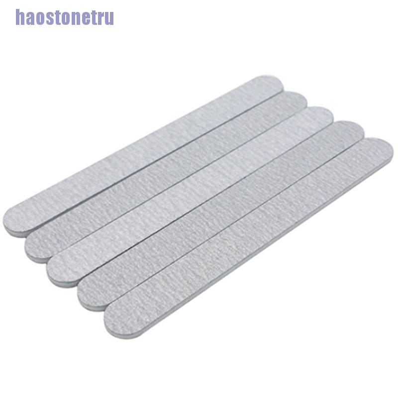 【HRU】10 pcs Nail Art Sanding Files Buffing Grey Round Manicure Salon Tool 100/180