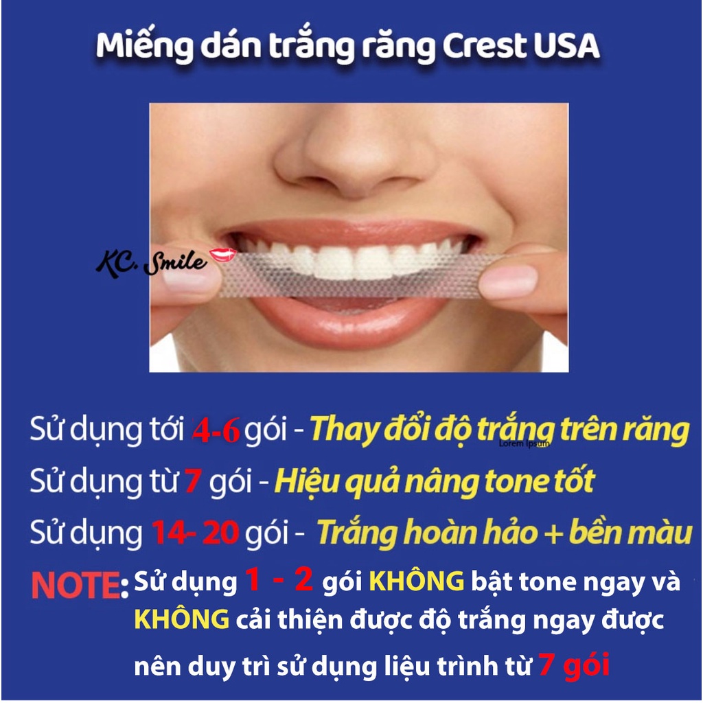 Miếng dán trắng răng Crest 3D white Professional Effects - Dành cho răng thường và răng khoẻ