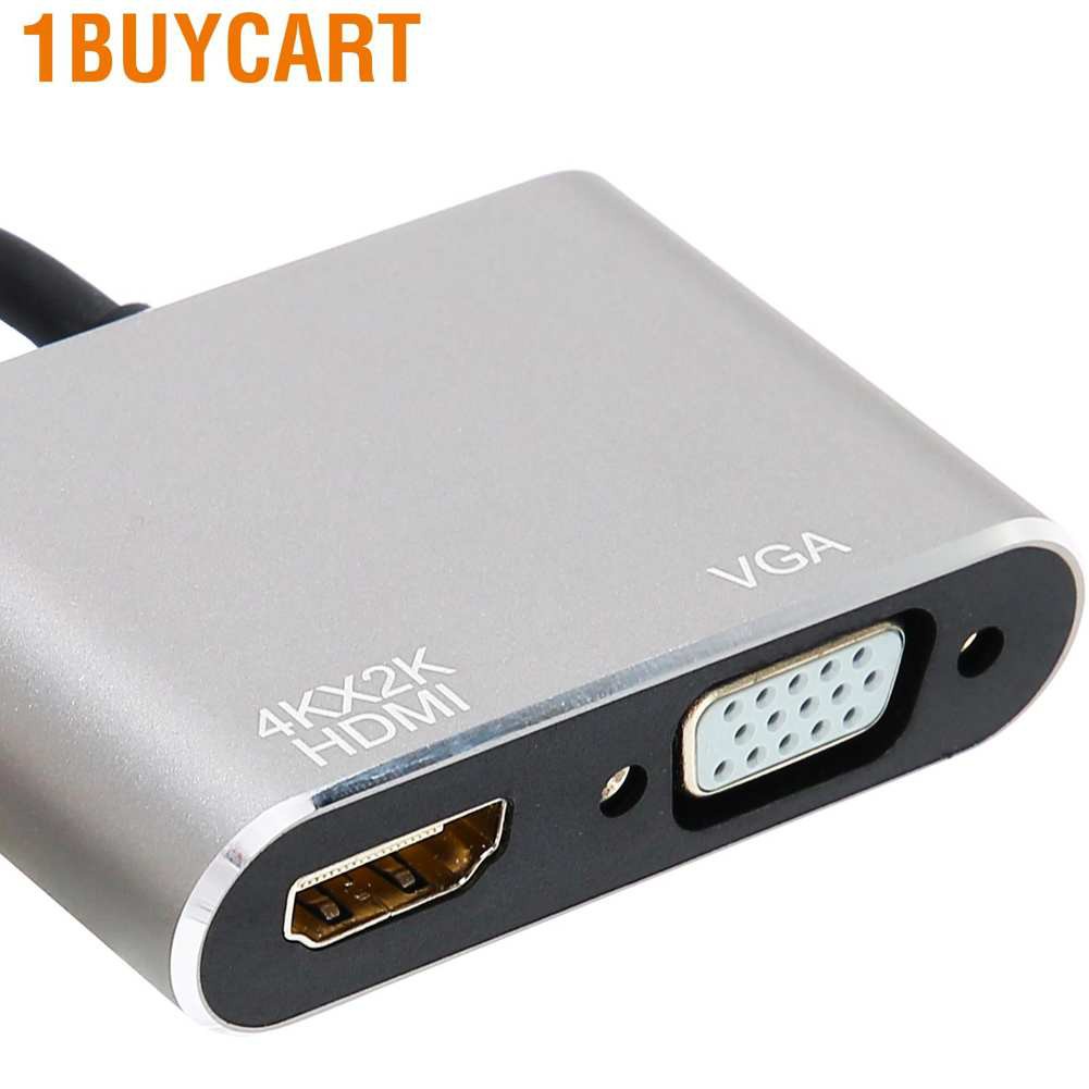 1buycart Usb 3.1 Hub Type-C To Vga Converter 4k Hd Adapter Cable Laptop Mobile Phone Điện Thoại