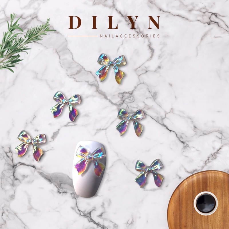 Phụ Kiện Nail - Charm Nơ Thuỷ Tinh Trang Trí Móng