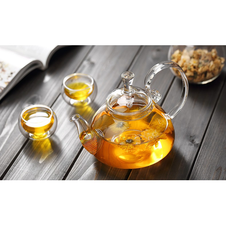 BỘ ẤM TRÀ THỦY TINH CHỊU NHIỆT, THỦY TINH BOROSILICATE KHÔNG CHÌ