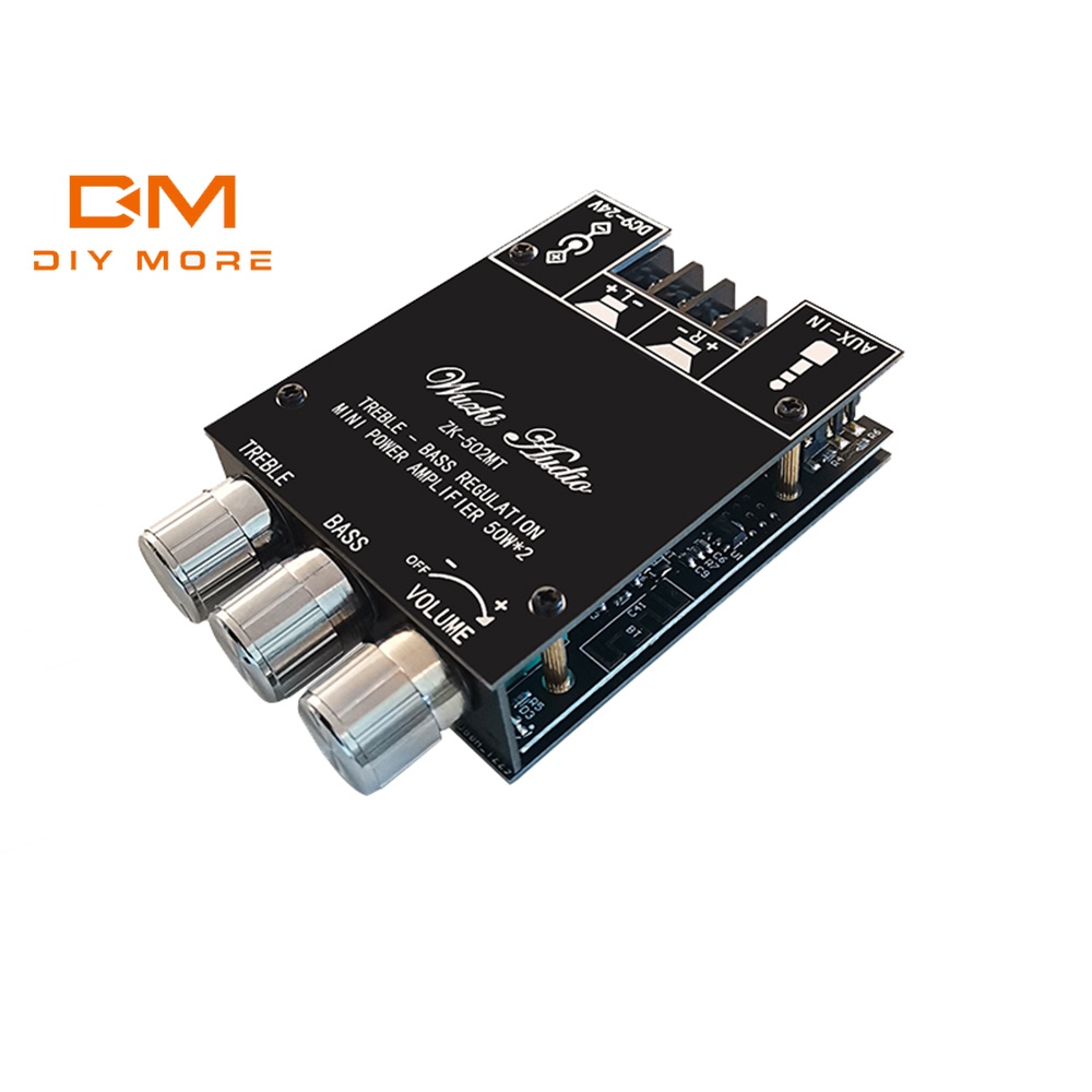 Bo mạch khuếch đại bluetooth DIYMORE ZK- 502MT 5.0 âm thanh nổi 2 kênh công suất lớn 2*50W chuyên dụng