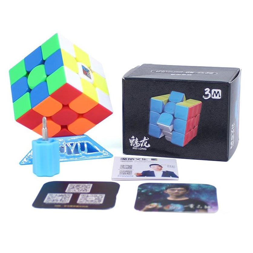 ✔️✔️ Rubik NAM CHÂM 3x3x3 FN3M MoYu MeiLong 3M Stickerless - TẶNG ĐẾ RUBIK VÀ VÍT