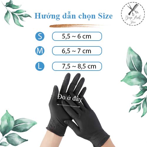Găng Tay Y Tế Nitrile Đen Không Bột, Bền Bỉ, Nhám Gai Kim Cương - Hộp 100 Chiếc (chuyên dụng trong cơ khí)