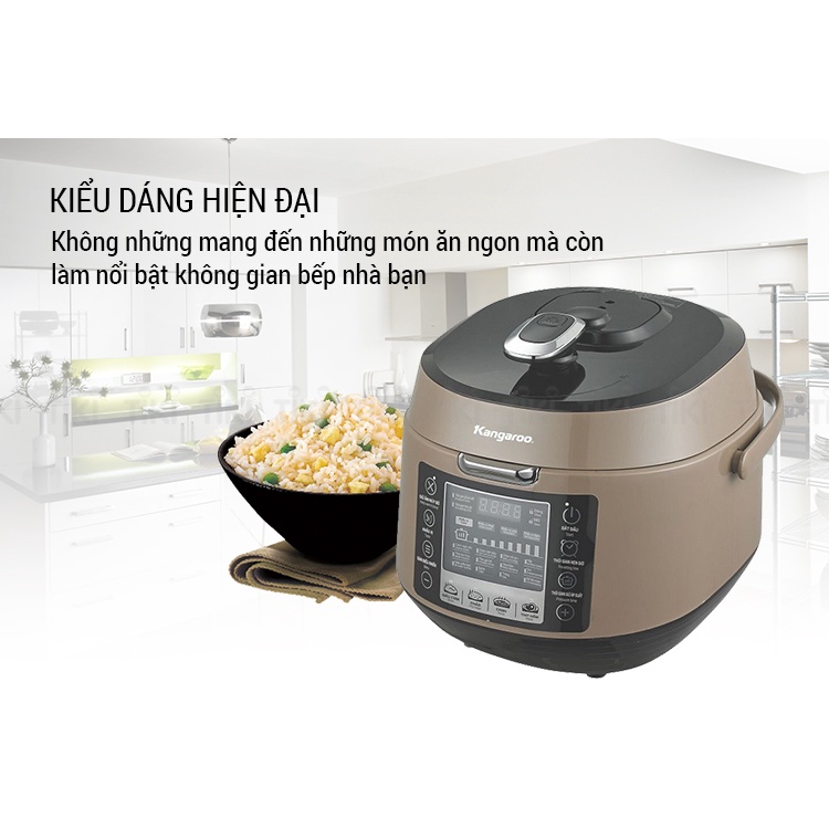 [Mã 254ELSALE giảm 7% đơn 300K] Nồi Áp Suất Điện Tử Đa Năng Kangaroo KG5P5 (5L) - Hàng chính hãng