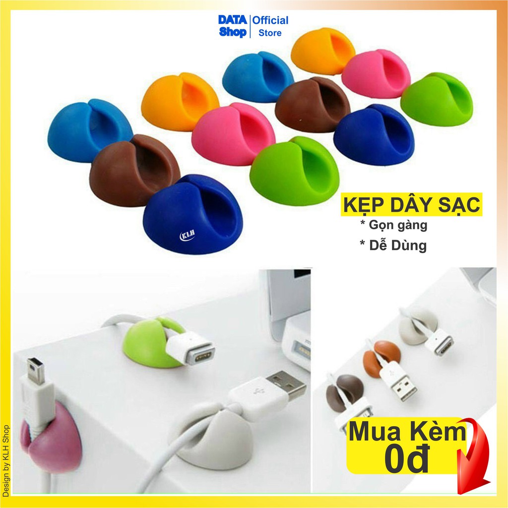 Combo 10 Kẹp giữ dây sạc gọn gàng trên bàn làm việc, tường nhà bó gọn dây bàn phím, dây chuột, dây điện lại DATA shop