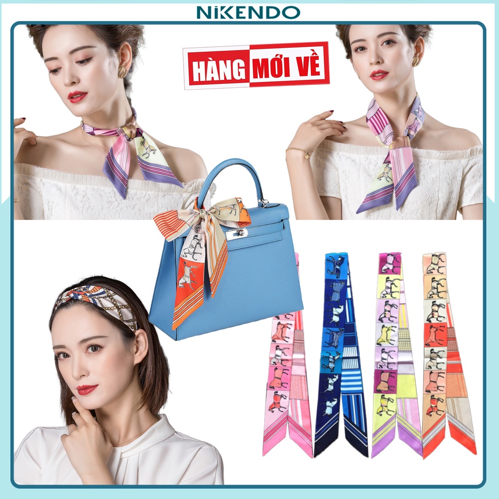 Khăn Quấn Túi HM Quàng Cổ Lụa Thắt Nơ Đa Năng KHM H-KL3