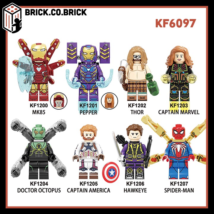 KF6097 - Đồ chơi lắp ráp minifigure và non lego mô hình Super heroes Siêu anh hùng Marvels / DC: Spider man, Iron Man