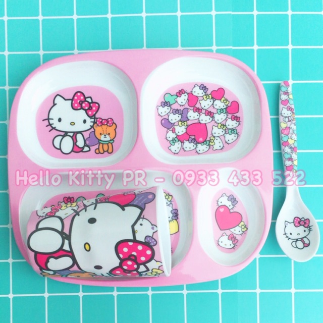 SET BÀN ĂN MELAMINE SIU CUTE HELLO KITTY