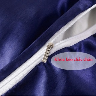 Bộ Chăn Ga Gối Phi Lụa Set |Vỏ Chăn khóa | 200x220cm| ko có bông|