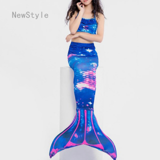 Bộ Bikini Đuôi Nàng Tiên Cá Nhiều Màu Sắc Cho Bé Gái