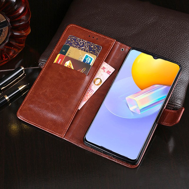 Bao da vivo y53s, y51 2020 dạng ví nắp lật hai mặt kèm khe để thẻ
