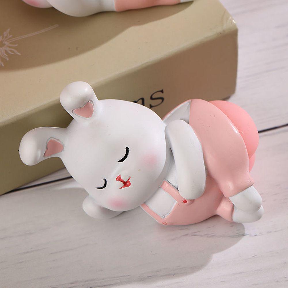 YIYU Đồ trang trí Thỏ Con Bằng Nhựa Resin Dễ Thương Dùng Trang Trí Bàn Làm Việc
