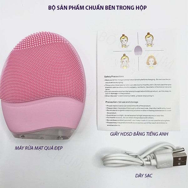 Máy rửa mặt cao cấp Ultrasonic Chính Hãng - Trẻ hóa làn da - Sạch Sâu - Chống nước - Siêu bền