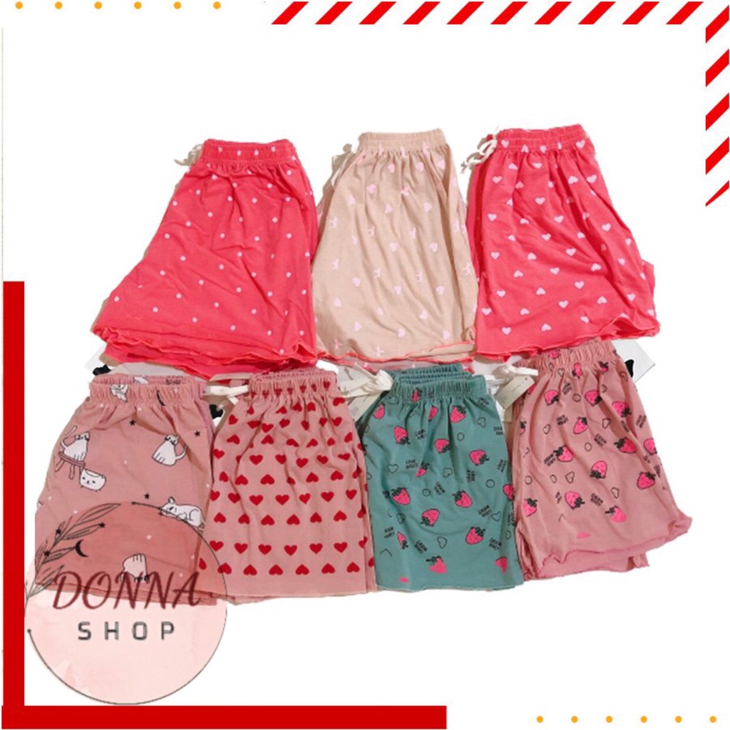 Quần đùi nữ, Quần ngủ nữ cute nhún viền mặc ở nhà siêu xinh hot nhất hiện nay