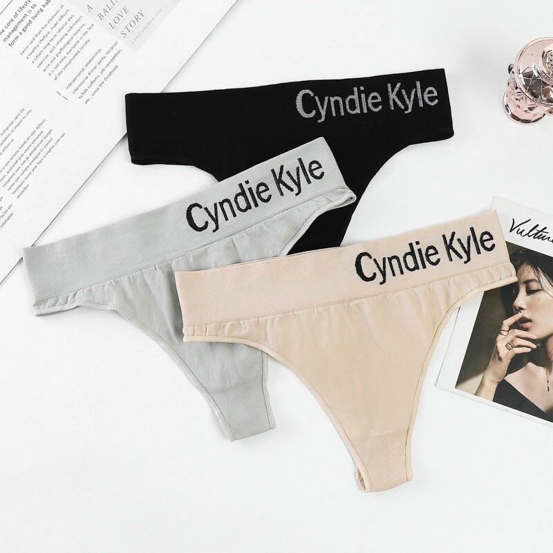 Quần Lót Lọt Khe Sexy Cotton Co Giãn 4 Chiều phối viền chun chữ cá tính gợi cảm 7007