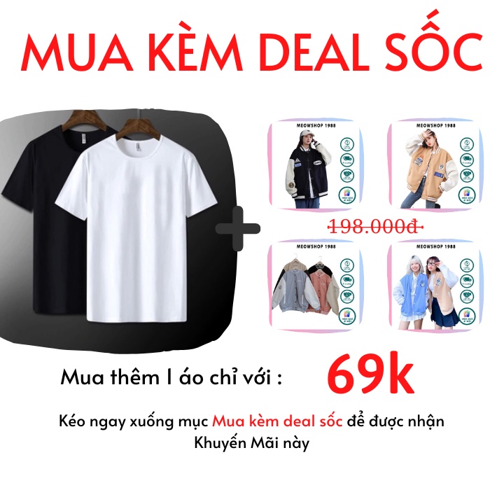 Áo Thun Trơn Áo Phông Trắng Đen Xám Nam Nữ Form Xuông Vải Dày Mịn Không Xù Lông | BigBuy360 - bigbuy360.vn