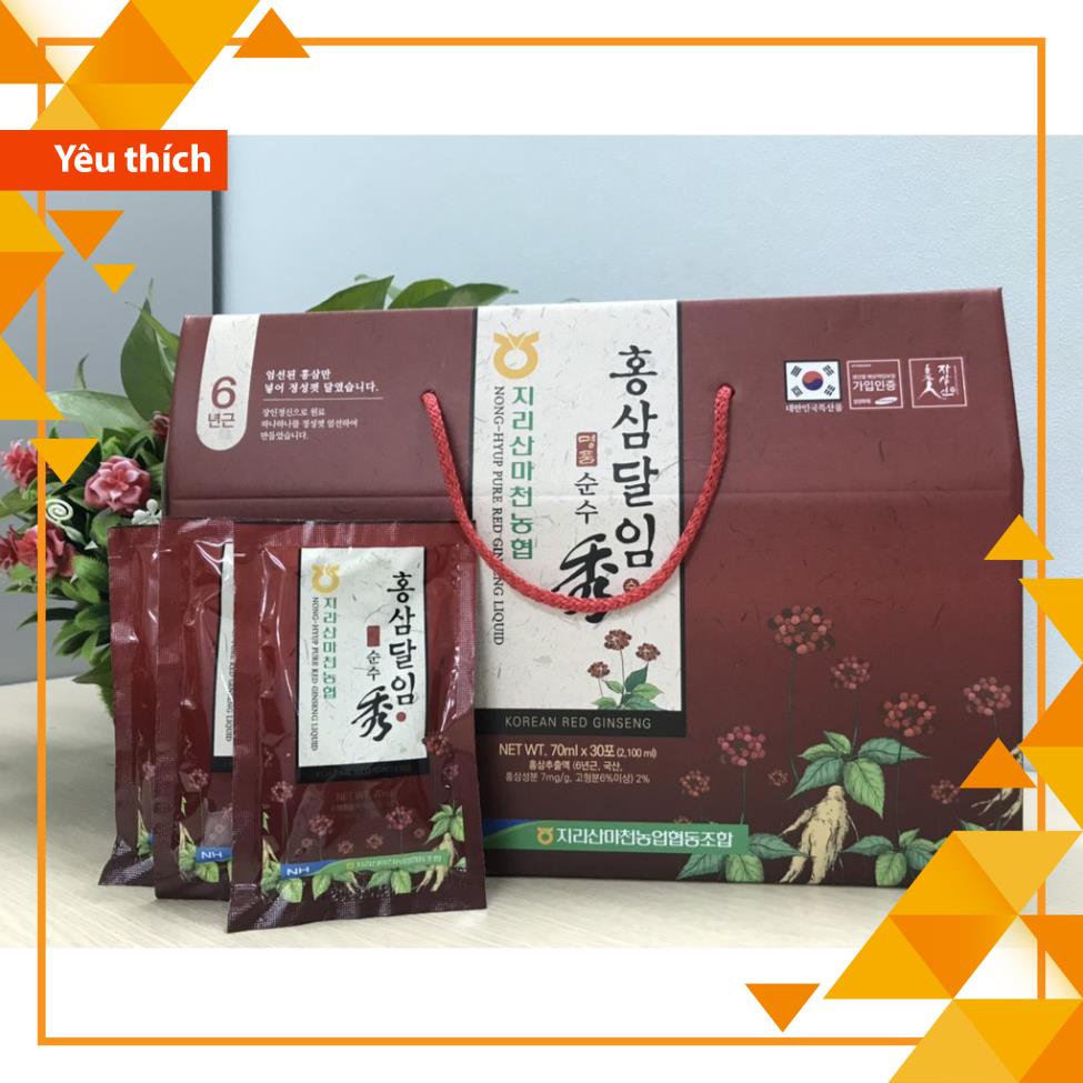 Nước Hồng Sâm NONGHYUP HÀN QUỐC - Hộp 30 Gói x 70ml - Chính Hãng