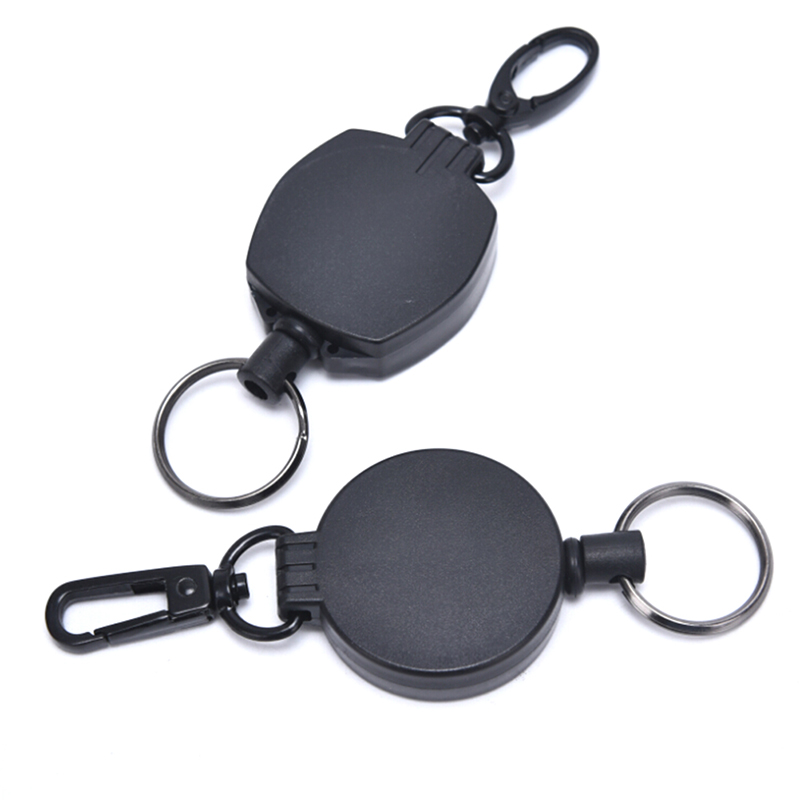 Fnvn Badge Reel Pull Keychain Retractable ID Holder Security Card Clip Key Ring Black Fnvv