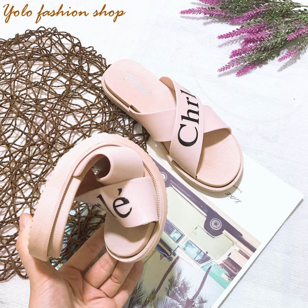 DL20_Dép lê nữ quai chéo siêu mềm êm chân hàng Qc cao cấp