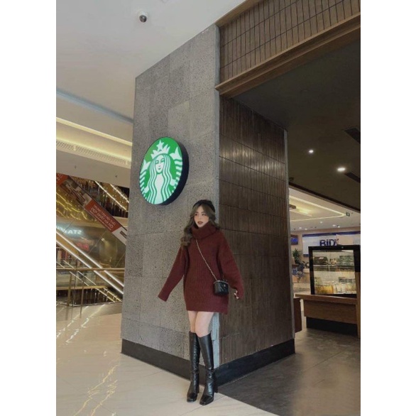 Áo len cổ lọ đỏ đô Z.R hàng QCL1