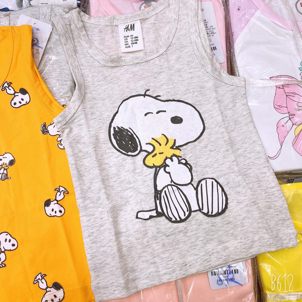 Áo sát nách Hat Mo hình snoopy bé trai hàng có sẵn kèm ảnh thật, video