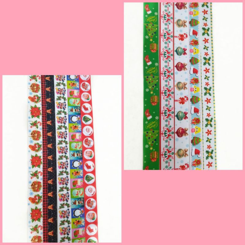 Grosgrain Ribbon Christmas Motif Size 2.5cm - Part 2