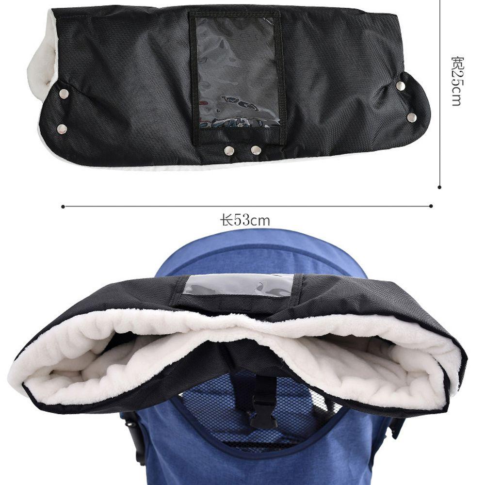 Găng Tay Xe Đẩy Em Bé Không Ngón Bằng Vải Oxford Chống Gió Chống Nước Kèm Vỏ Bọc Điện Thoại