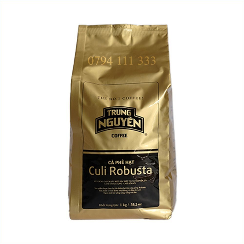 Cà phê hạt Culi Robusta Trung Nguyên hạt số 1 bịch 1kg