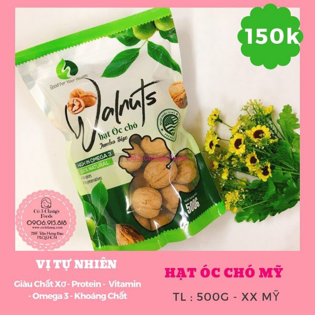 500g - 300g Hạt óc chó Chandler Còn vỏ - Nhân ( Nhập khẩu Mỹ Hải Quan Chính Ngạch )