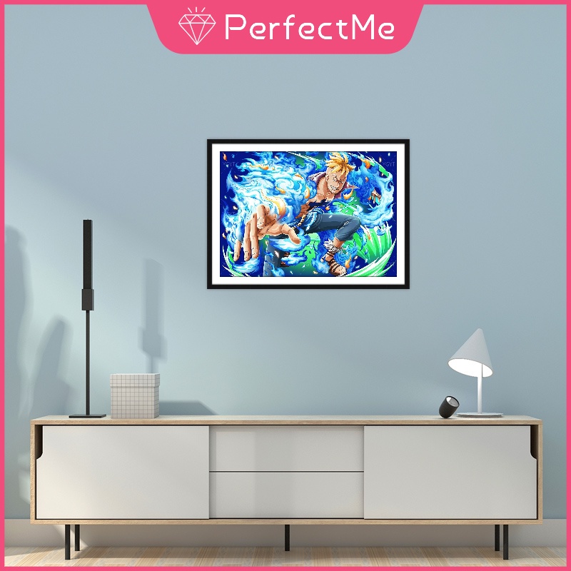 Bộ tranh đính đá tự làm 5D họa tiết One Piece độc đáo cỡ 40x30cm trang trí nhà cửa